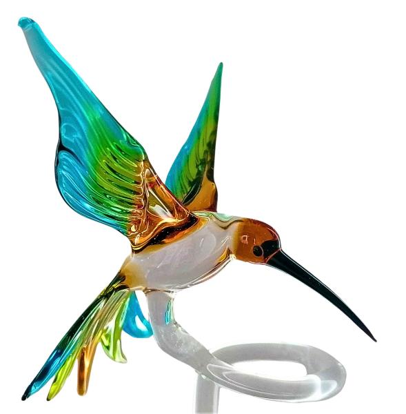 Orchideenstab - Kolibri (normale Ausführung/ braun-grün-hellblau)